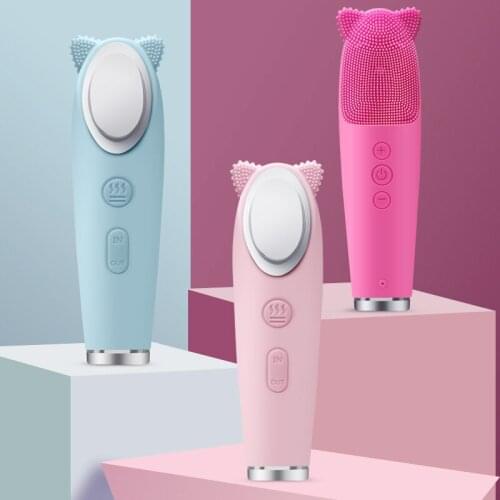 New Electric Facial Cleansing Brush Silicone Sonic Face Cleaner Deep Pore Cleaning Skin Massager Face Cleansing Brush Device