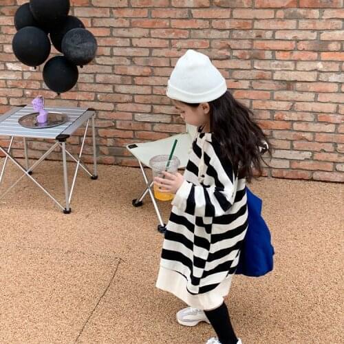 2021 new style girls boys striped hooded sweatshirt autumn fashion cotton full sleeve kids t-shirt 2-8 years