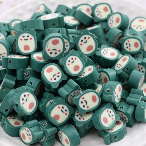 New 50-100Pcs/Pack Cartoons Avocado Polymer Clay Loose Spacer Beads For DIY Necklace Bracelet Earring Jewelry Findings Making