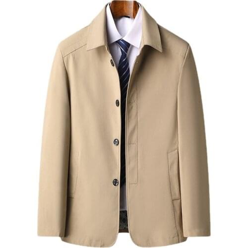 2021 spring and autumn new Mens solid color thin jacket Mens business casual jacket solid color thin coat Khaki black navy