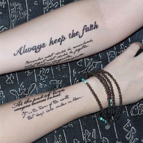 Sexy Feather Words Black Letter Temporary Tattoo Girl Finger Body Arm Art Drawings Tattoo Sticker Men Makeup Hand Tatoo Children