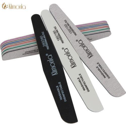 5Pcs/Lot Professional Half Moon Mix Design Nail File 80/100/150/180/240 Grit Block Buffer Beauty Tools Washable Boat Files
