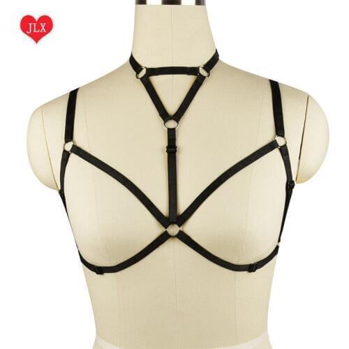 Multicolor Sexy Elastic Harness Cage Bra 90s Cupless Lingerie Body Harness Belt Crop Tops Bondage Lingerie Pole Dance Clothes
