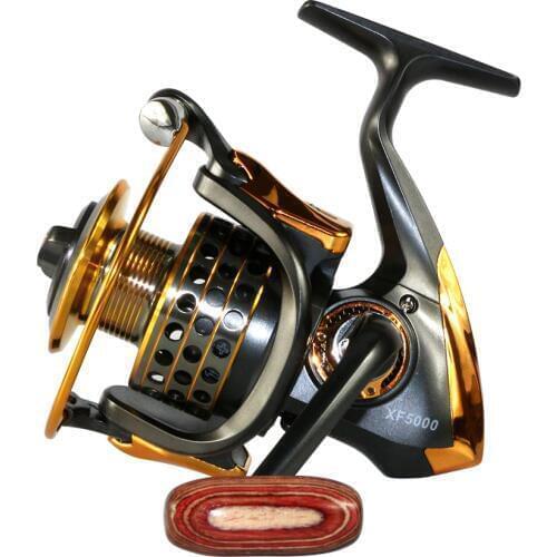 Fishing reel 13+1BB spinning fishing reel All-metal wood Handle fishing reels 1000-7000 series Gapless metal head spinning wheel