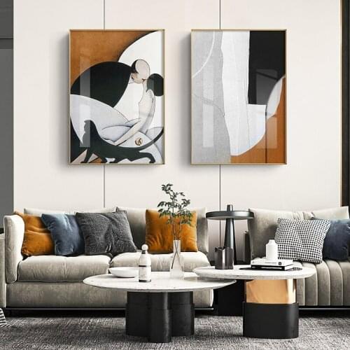 Modern Abstract Retro Black Characters Canvas Painting Decoration Poster Print Living Room Bedroom Picture Wall Art Home Decor