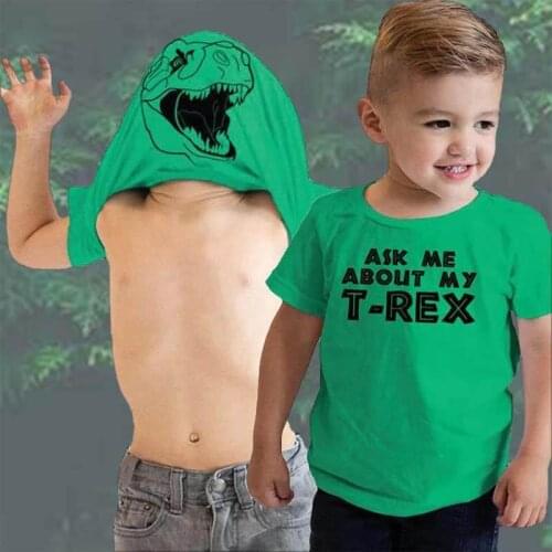 Ask Me About My T Rex Flip T Shirt Kids Funny Shirt Dinosaur Graphic Tee Clothes Fashion Funny Kids Boys Toddler Plussize