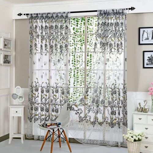 Filter daylight softly billow pleasantly Peony Sheer Curtain Tulle Window Treatment Voile Drape Valance Curtain W30515