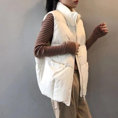 Warm Down Cotton Coat Vest Feminine Short 2021 New Korean Loose And Light Vest Waistcoat Women Coat