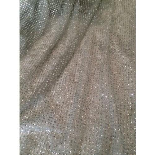 Silver glitter African tulle mesh lace fabric SYJ-42112 best quality glitter nigerian embroidery net lace fabric