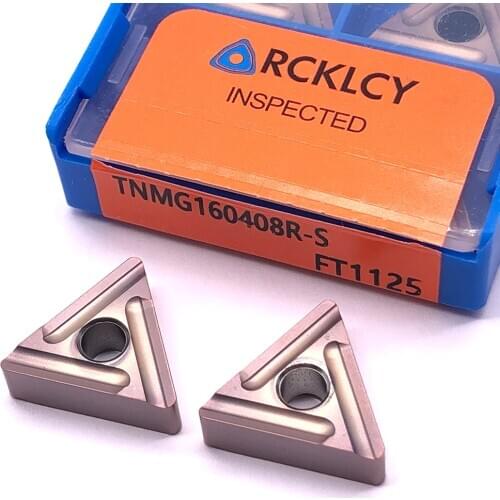 10pcs RCKLCY Turning Tool TNMG160408 R-S FT1125 CNC carbide milling inserts indexable end milling cutter For stainless steel