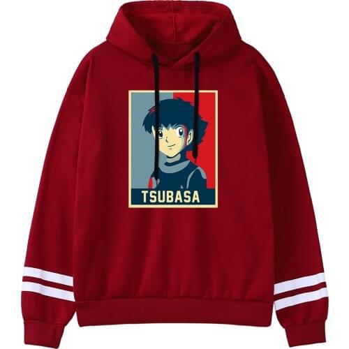 Football Anime Captain Tsubasa Man Hoodies Harajuku Cartoon Men Hoodie Fashion Streetwear Vinatge Casual Mens Hooded Sweatshirt