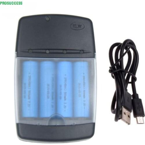 4 Slots LED light smart usb Battery Charger For 14500 10440 LiFePO4 3.2V Rechargeable Battery intelligent battery charger