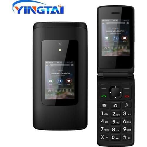 YINGTAI T30 Cheap Dual Screen Flip Senior Phone Dual SIM Card Push Button Keyboard Feature Clamshell Cellphone GSM FM Radio