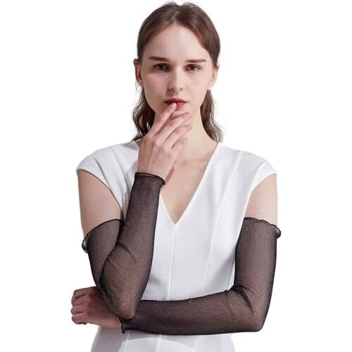 Tartan Legend Women lace Arm Sleeves Summer Sunscreen Protect Thin Silk Filigree Mesh Warmers for Lady Gloves