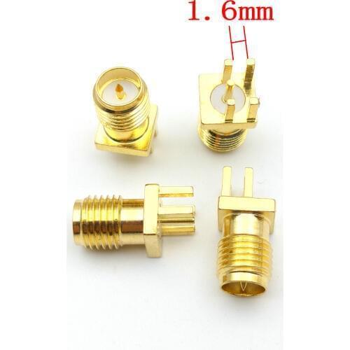 1000pcs Gold RP-SMA female plug center solder PCB clip edge mount RF adapter New