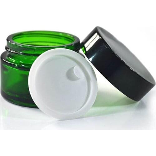 12 x 50g Empty Refillable Green Green Container 50cc Portable Glass Jar Pot Cosmetic Packaging Amber Blue is available