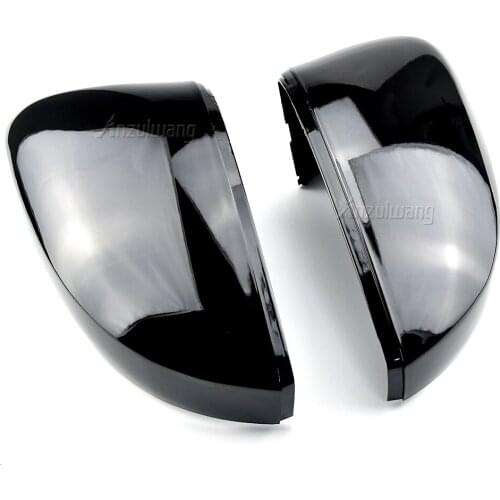 2Pcs For Volkswagen VW Polo MK5 6R 6C ABS Side Rear view Mirror Cover Replacement Shell Trim Black Side Mirror Caps Accessories