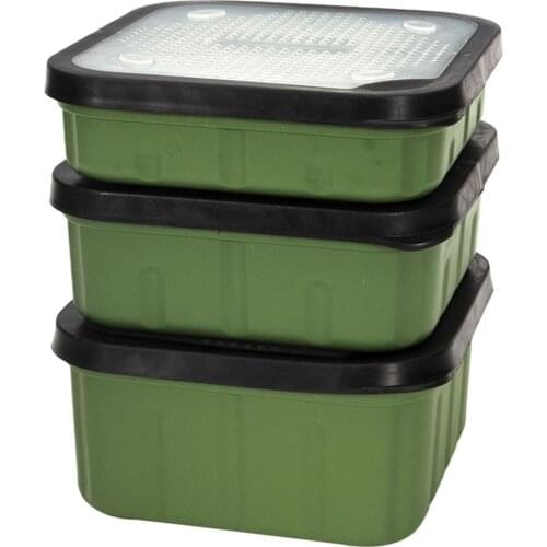 3 Sizes Green Fishing Lure Bait Box Large Capacity Breathable Square Bait Box PP Material Durable Suitable For All Baits Outdoor