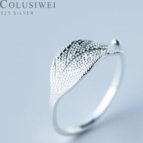 Colusiwei authentic 925 Sterling Silver Electrocardiogram Open Adjustable Finger Rings for Women Fashion Wave Party Jewelry