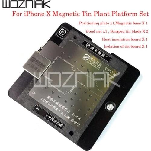 For iphone X magnetic BGA plant tin platform for iphone X motherboard middle position spacer insulation board repair steel mesh