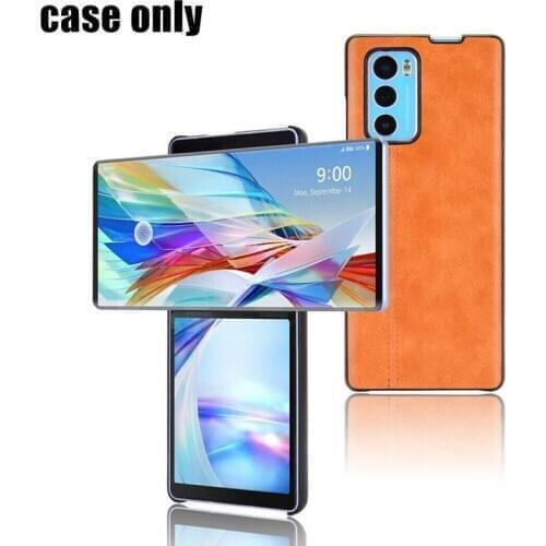 For LG Wing 5G Rotating Screen Mobile Phone Case Luxury PU Leather Case Supports Wireless Charging Rotating Screen Phone