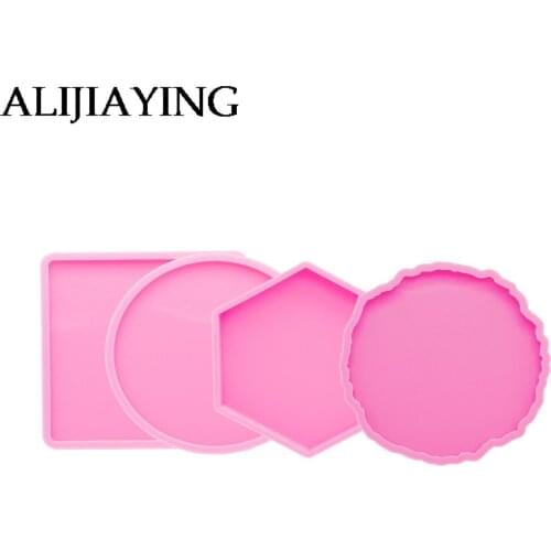 DY0278 Smooth Surface Monstera leaf/Round/square Geode Coasters Silicone Mold DIY Resin Epoxy Molds for Jewelry