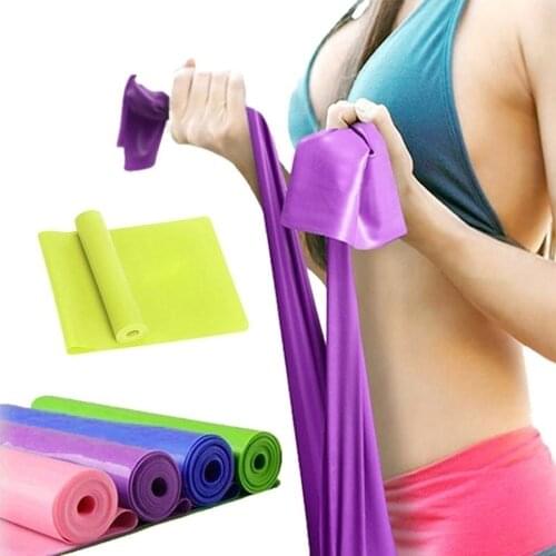 1.5m Elastic Yoga Pilates Rubber Stretch Resistance Exercise Fitness Band Belt