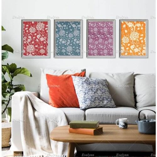 William Morris Art Prints, Pattern Art Prints, Botanical Prints,Art Nouveau Art,Colorful Wall Art, Colorful Floral Prints Poster