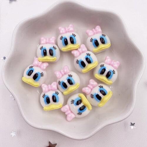 Resin Colorful Kawaii Cute Daisy Duck Flatback Cabochon Stone Miniature Christmas Ornament DIY Scrapbook Figurines OF659