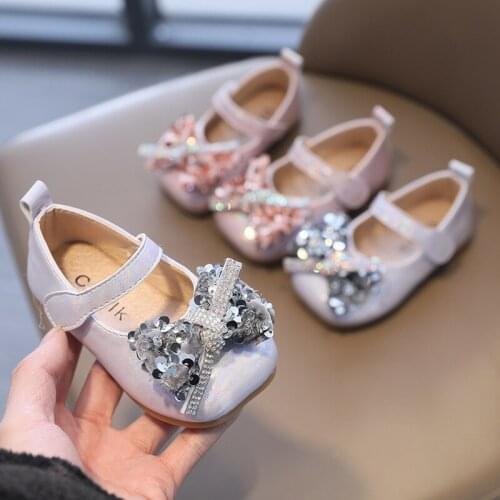 Newborn Baby Leather Princess Shoes Bowknot First Walkers Baby Shoes Girls Soft Bottom Children Dress ShoesSOB003