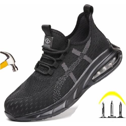 AIR Mesh Mens Steel Toe Safety Shoes Work Shoes for Men Sneakers Lightweight Anti-Smashing Non-Slip Construction Work Boots