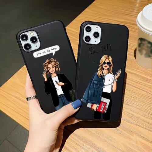 Fashion Boss Work Hard Girl Black Soft Phone Case For iPhone SE 12mini 12pro 11pro Max 7 8 Plus XR Xs Max 6s TPU Silicone cover