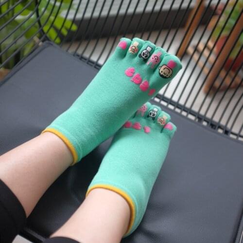 3 Pairs Cotton Cute Female Five Finger Socks Short Tube Cotton Women Kawaii Novelty Socks With Separate Toes