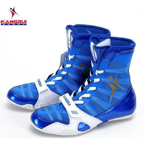 2017 New 3 colors professional boxing shoes Authentic wrestling shoes for men training shoes tendon at the end leather sneakers