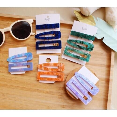 2020 Korean New Acetic Acid Acrylic Resin Geometric Rectangle Waterdrop Hair Clips Hairpins For Women Girls Fashion Hairgrips