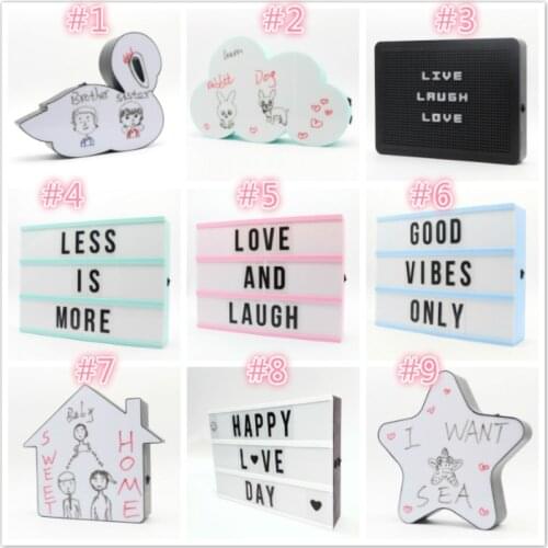 Wholesale 2PCS/LOT DIY Cinematic Lightbox Cloud House Swan Star Light Box With Marker For Room Decoration Nice Gifts