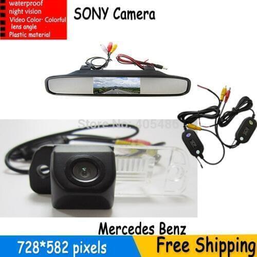 4.3" LCD Parking Monitor+170 Degrees Car Rear view Camera for Benz C-Class W203 E-Class W211 CLS-Class 300 W219 R350 R500 ML350