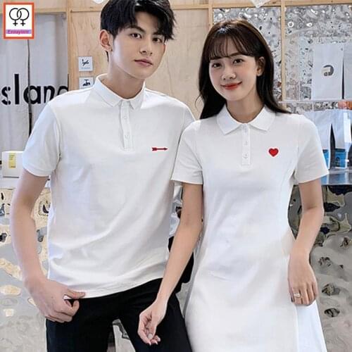 Matching Couple Clothes Lovers Outfits Valentines Days Cute Holiday Date Girls Cotton Honeymoon Casual White T Shirt Dress