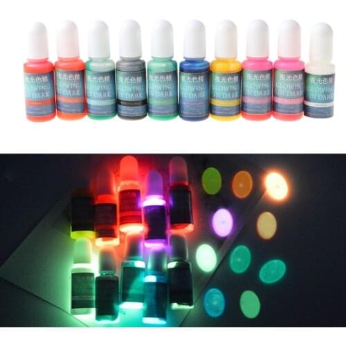 10 Colors Glowing in Dark Epoxy Resin Pigment Luminous Colorant Jewelry Making