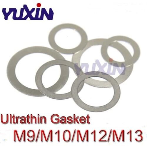 100pcs/lot M9 M10 M12 M13 Stainless Steel 304 Flat Washer A2 Ultrathin Gasket Ultra-thin Shim Thickness 0.1 0.2 0.3 0.5 0.8 1