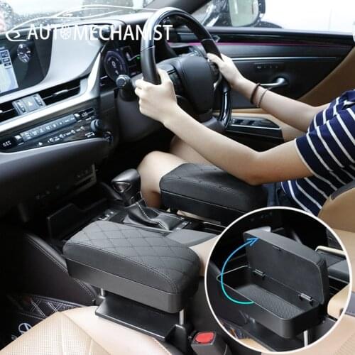 Car Elbow Support PU Leather Armrest Box Center Console Car Arm Rest Cushion Pads Interior Parts For Golf 4 5 7 Audi Passat Bmw