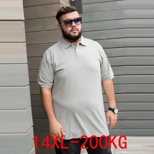 Summer men polo Shirts short sleeve turn-down collar tees plus size big 8XL 9XL 10XL 14XL oversize loose polo Shirts tops cotton