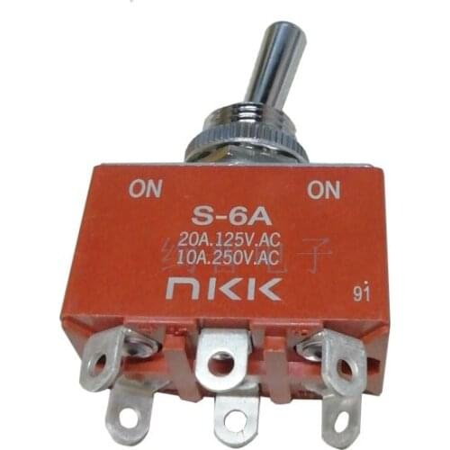 S-6A S6A NKK DPDT 6-pin 2-speed bipolar with soldering lug 20A125VAC shaking head switch