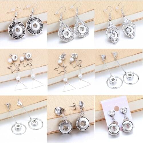 Earrings fashion jewelry 12mm metal Crystal rhinestone Snap Button earrings Button earrings fashion Women jewelry