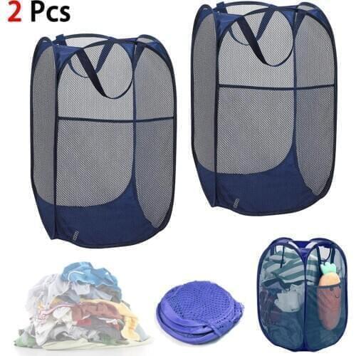 Mesh open Up Washing Laundry Hamper Foldable Laundry Basket Household Clothing Organizer Dirty Clothes Storage Basket