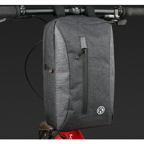 Bicycle Handle Bag Oxford Cloth Front Storage Basket Road Bike Outdoor Portable Large Capacity Top Tube Cycling Accessories