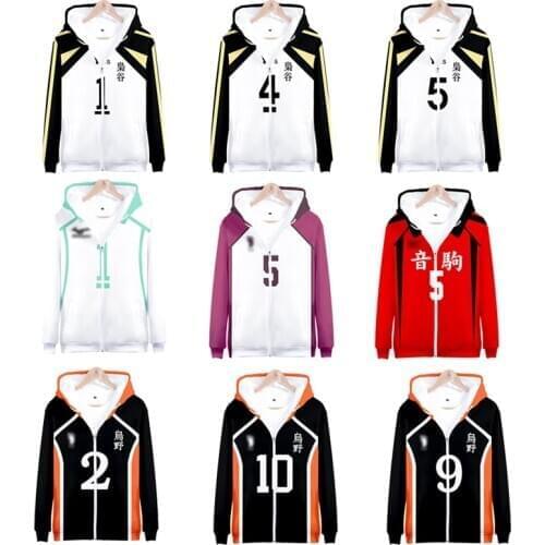 Anime Kozume Kenma Cosplay Hoodie Sweatshirt For Men Zipper Coat Hinata Shouyou Costume Volleyball Oikawa Tooru Jackets Top Boys