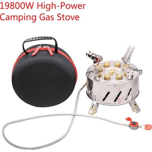 ELYON High-Power 19800W Camping Stove Outdoor Picnic BBQ Gas Stove Tourist Burner Camping Equipment Gas Furnace With Storage Box