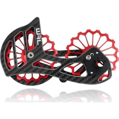 Carbon Bicycle Rear Derailleur 13T/17T Ceramics Bearing Guide Wheel MTB Road Bike Rear Derailleur Jockey Roller for Shimano SRAM