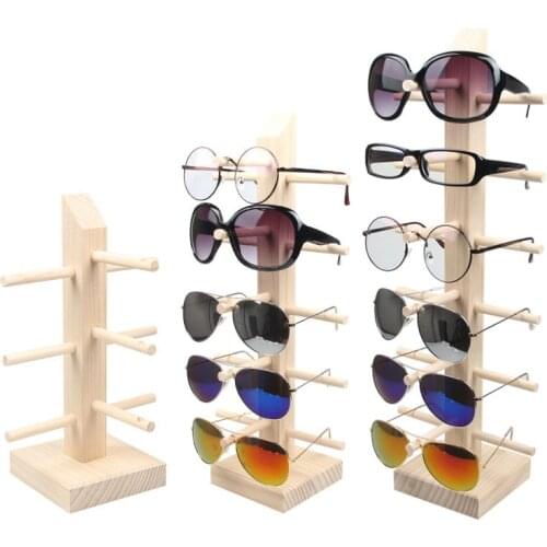 2/3/4/5/6 Layers Wood Sunglass Display Rack Shelf Eyeglasses Show Stand Jewelry Holder for Multi Pairs Glasses Showcases
